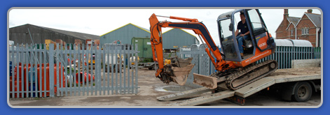 Industrial Yard with Palisade Fencing